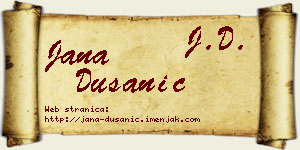 Jana Dušanić vizit kartica